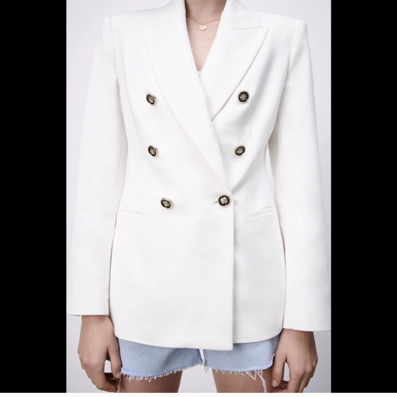 NWT ZARA DOUBLE BREASTED BALMAIN STYLE BLAZER - Picture 5 of 11
